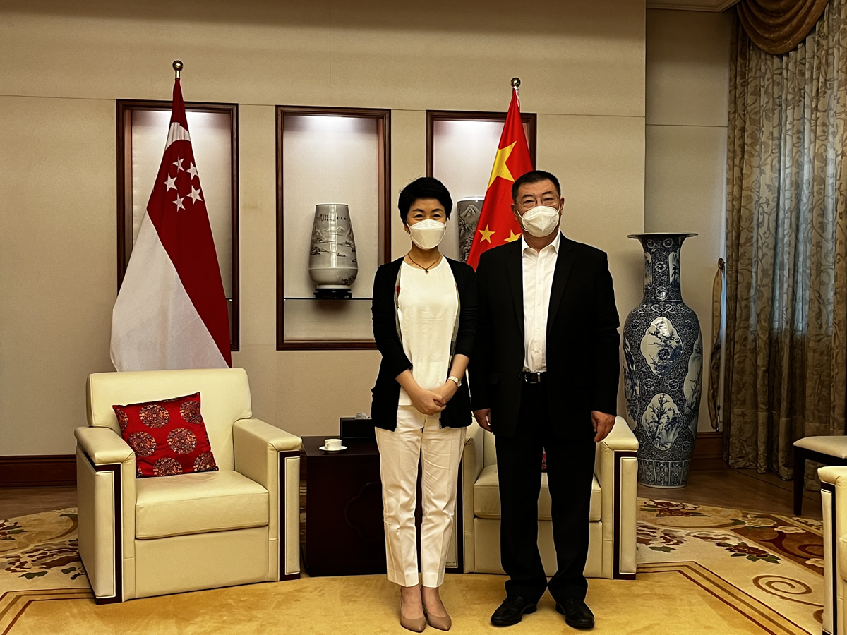 2022年7月，鄭超常務副會長拜會中國駐新加坡大使孫海燕